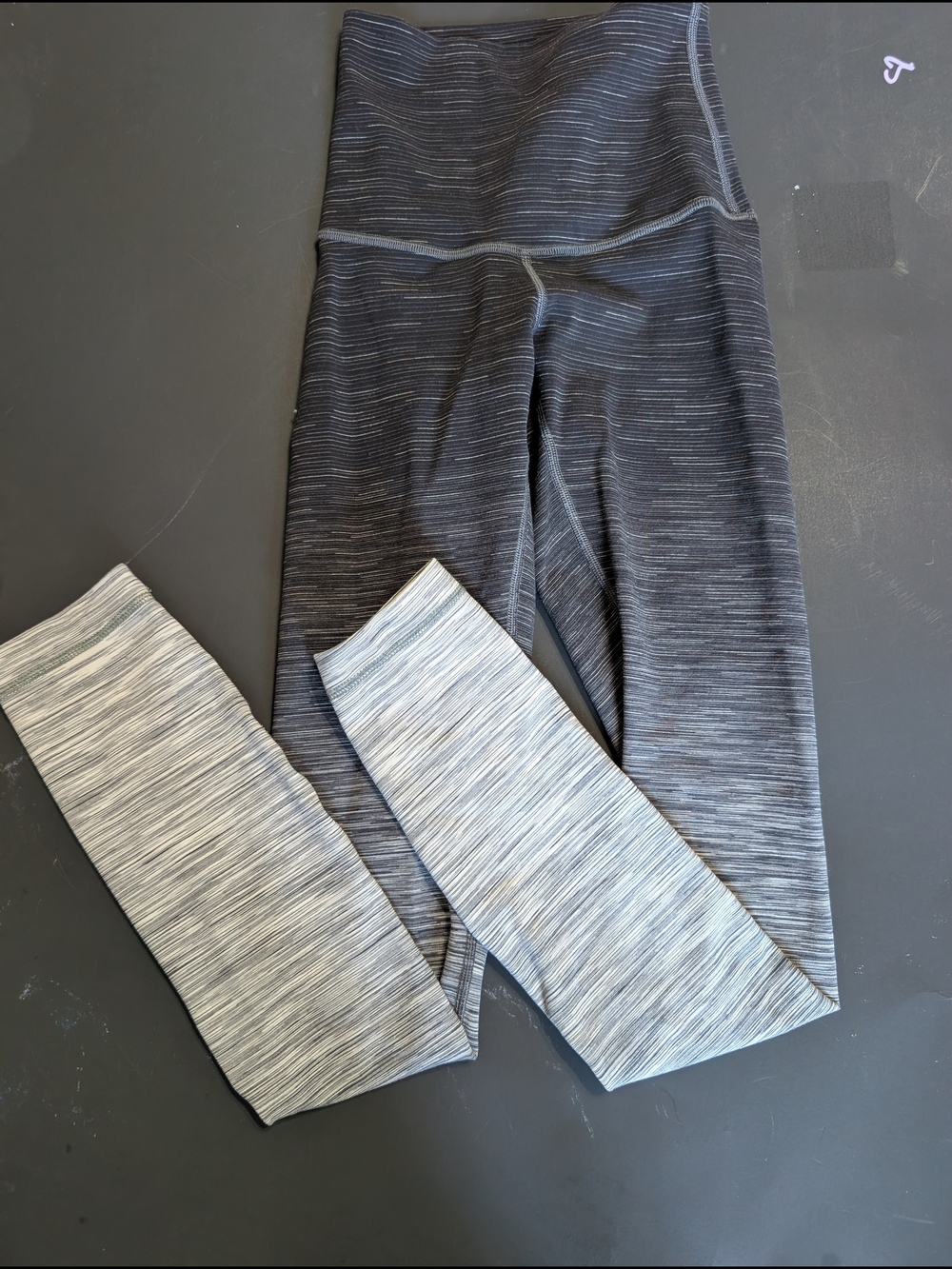 lululemon athletica Black to Light Gray Ombre Seamless Leggings